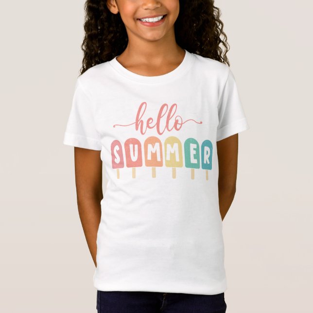 Pastel Vacation Gift "Hej Summer" T Shirt (Framsida)