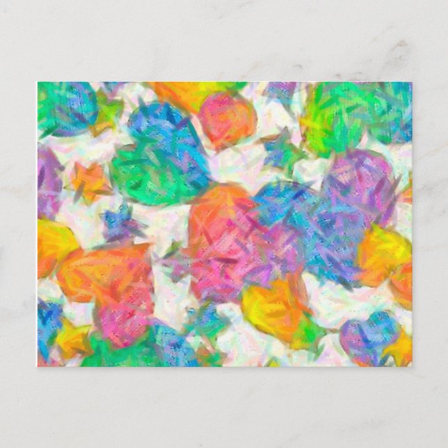 Pastel Valentine Hearts Helg Vykort (Framsida)