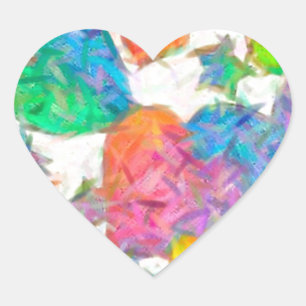Pastel Valentine Hearts Hjärtformat Klistermärke