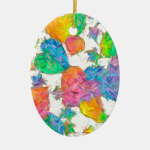 Pastel Valentine Hearts Julgransprydnad Keramik