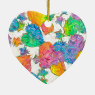 Pastel Valentine Hearts Julgransprydnad Keramik
