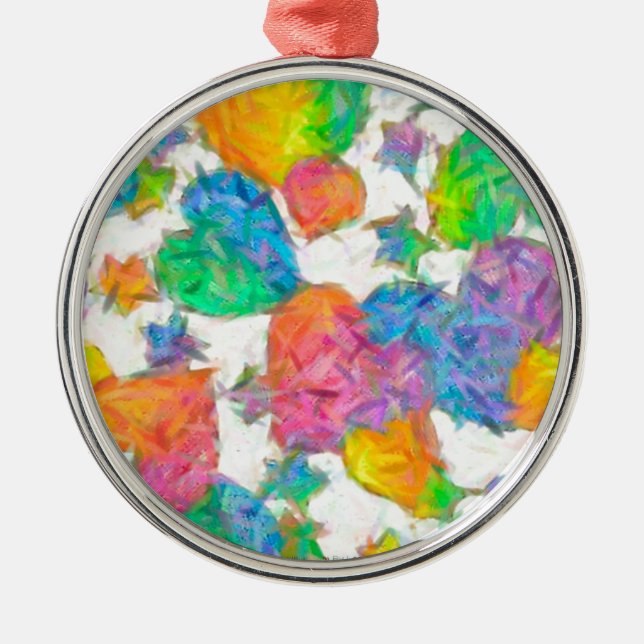Pastel Valentine Hearts Julgransprydnad Metall (Framsidan)