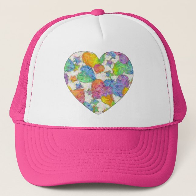 Pastel Valentine Hearts Keps (Framsida)