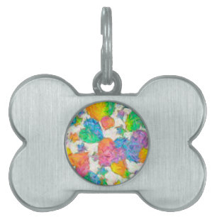 Pastel Valentine Hearts Namnbricka Husdjur
