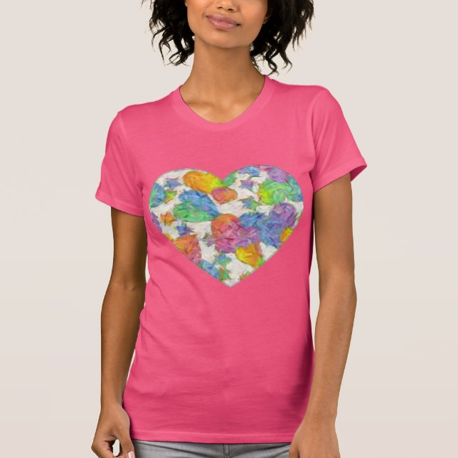 Pastel Valentine Hearts T-shirt (Framsida)
