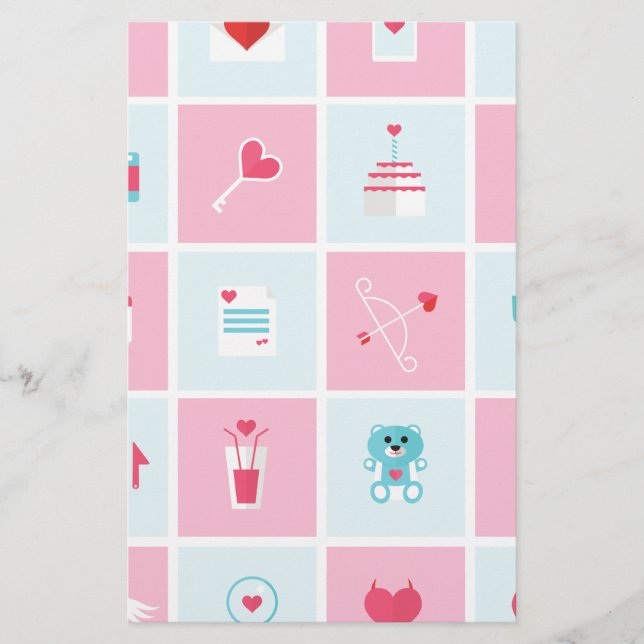 pastel valentines day brevpapper (Framsida)