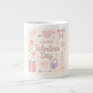 Pastel Valentine's Day Mug  Jumbo Mugg