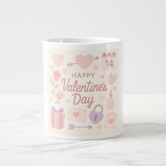 Pastel Valentine's Day Mug  Jumbo Mugg (Framsidan)