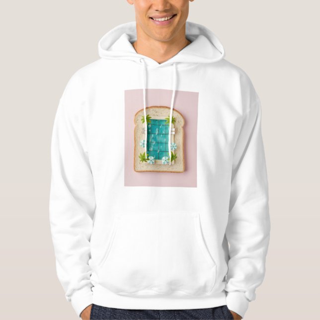 Pastel Vaporwave Pool Toast Hoodie (Framsida)