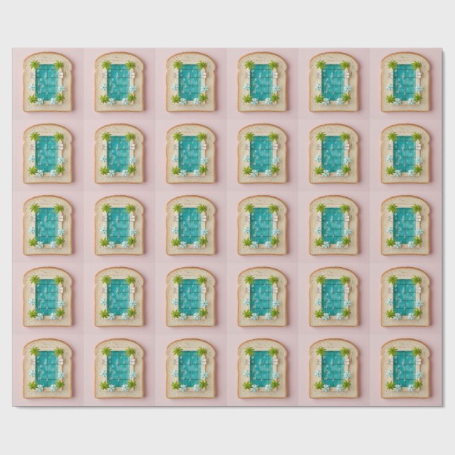 Pastel Vaporwave Pool Toast Presentpapper (Platt)