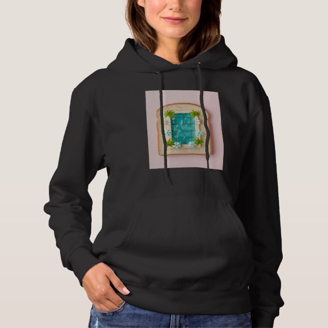 Pastel Vaporwave Pool Toast T Shirt (Framsida)