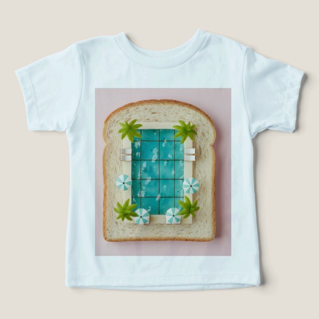 Pastel Vaporwave Pool Toast T Shirt (Design Framsida)