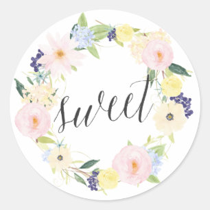 Pastel Vår Blommigt Utandning Sweet Stickers Runt Klistermärke