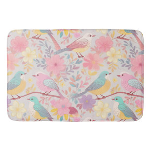 Pastel vår blommönster 02 badrumsmatta