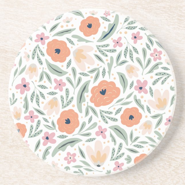 Pastel Vår Blommönster Underlägg (Framsidan)