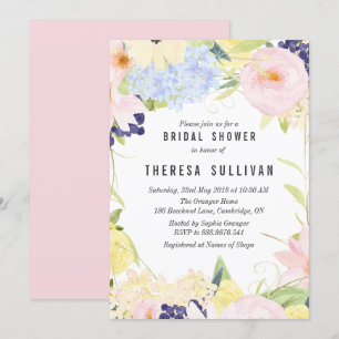 Pastel Vår blommor Inbjudningskort för möhippan