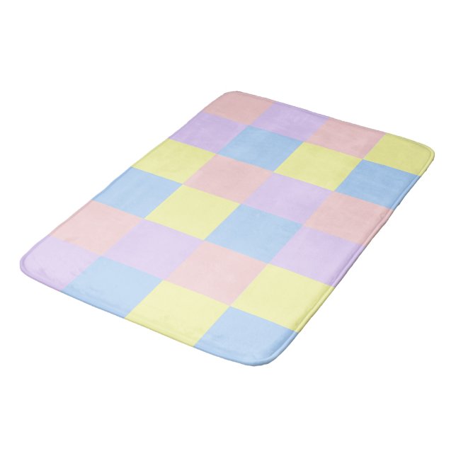 Pastel Vår Checkers Badrumsmatta (Vinklad)