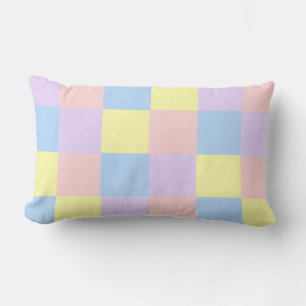 Pastel Vår Checkers Lumbarkudde