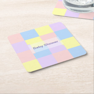 Pastel Vår Checkers Underlägg Papper Kvadrat