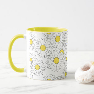 Pastel vår, den moderna gulten daisy mönster mugg