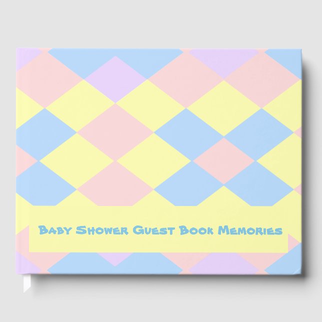 Pastel Vår Färg Argyle Gästböcker (Framsida)