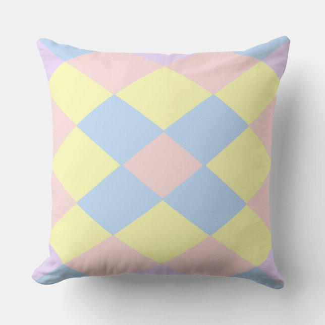 Pastel Vår Färg Argyle Kudde (Framsida)