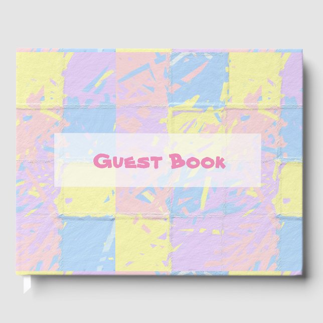 Pastel Vår Färg Paint Splatter Gästböcker (Framsida)