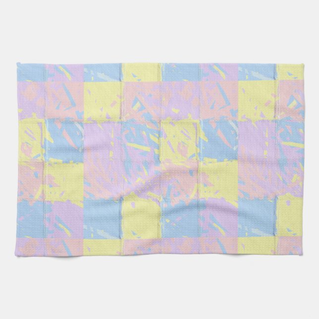 Pastel Vår Färg Paint Splatter Kökshandduk (Horisontell)