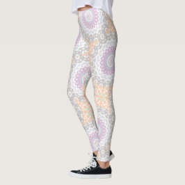 Pastel Vår Mandala Mönster i Soft Symmetry Leggings