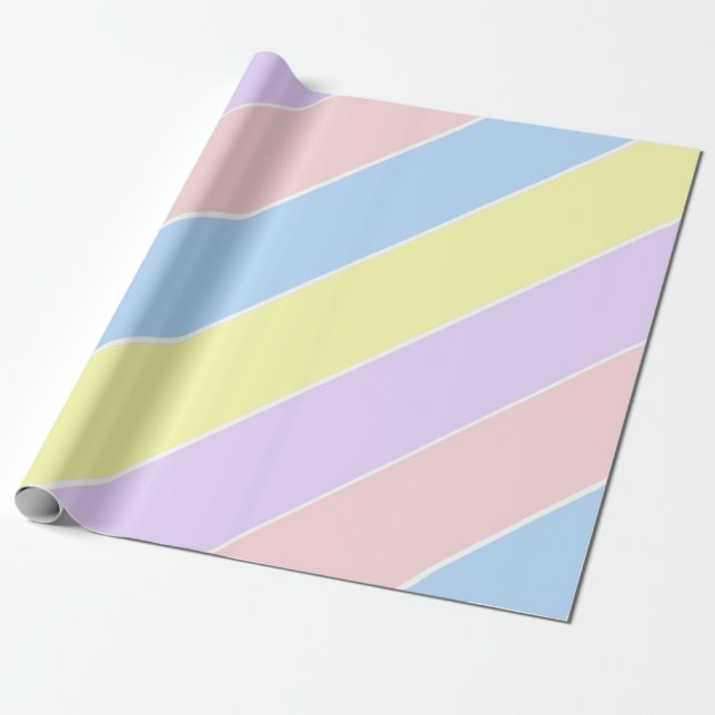 Pastel Vår Rand Wrapping Papper Presentpapper (Utrullad)