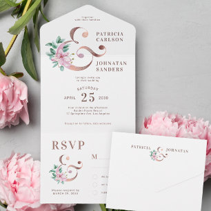 Pastel vår rosa blommigt elegant bröllop