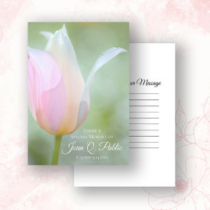 Pastel Vår Tulip Flower ett minnesbegraver Anteckningskort