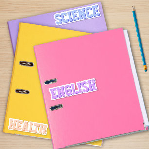 Pastel Varsity School Subjekt Stickers Klistermärken
