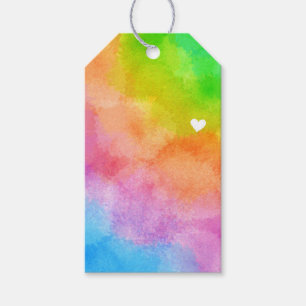 Pastel Vatten Färg Tie Dye Gift Märkre Presentetikett