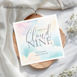 Pastel Vi är på Cloud Nine Baby Shower Pappersservett