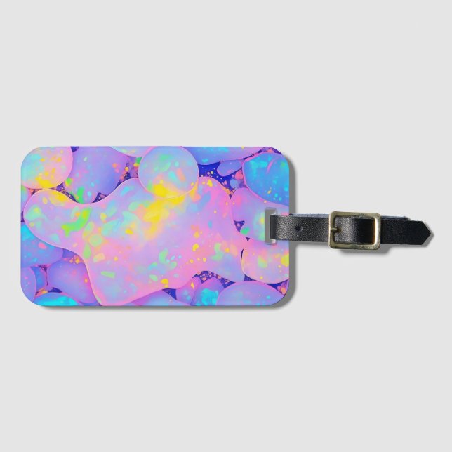Pastel Vibrant Design Luggage Tag - Färgfull Bagagebricka (Framsida horisontal)