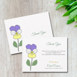 Pastel Vild Pansy Funeral Tackkort Card Tack Kort