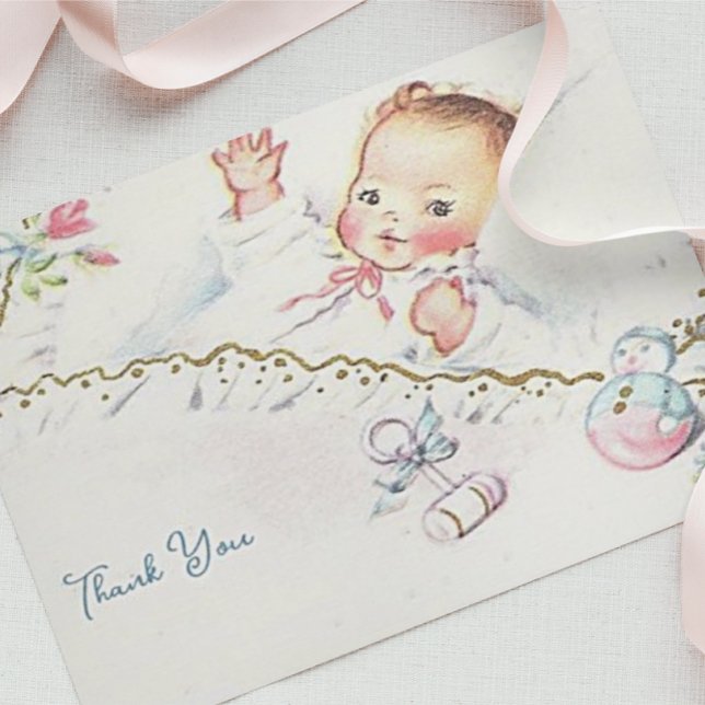 Pastel Vintage Flicka Baby Shower Tack (Skapare uppladdad)