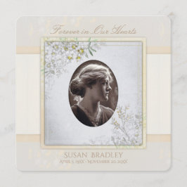 Pastel Vintage Flowers Funeral Firande of Life Meddelande