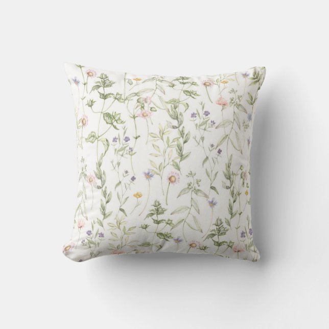 Pastel Vintage Flowers Kudde (Framsida)