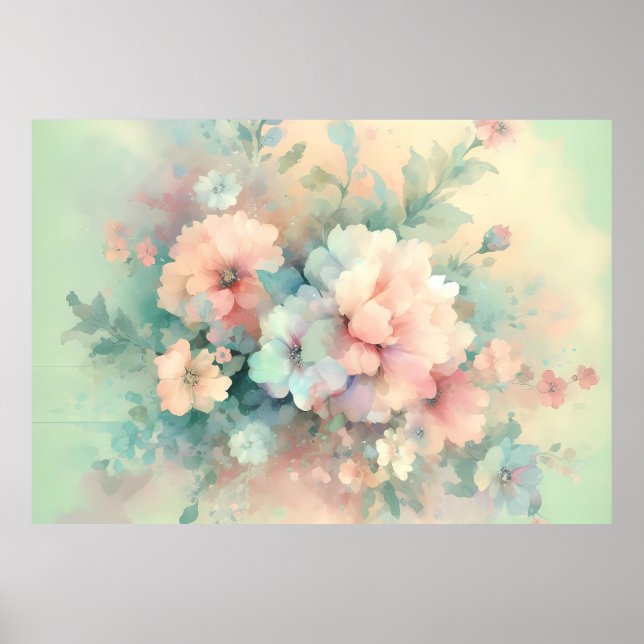 Pastel Vintages Roses   Poster (Framsidan)