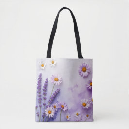 Pastel Violet Blomsterträdgård Tote Tygkasse