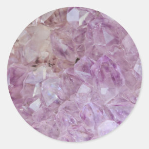 Pastel Violet Crystal Quartz Runt Klistermärke