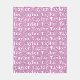 Pastel Violet Cute Personlig Upprepande Namn Fleecefilt