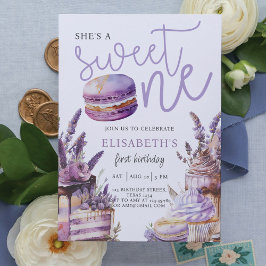 Pastel Violet, första födelsedag Inbjudningar
