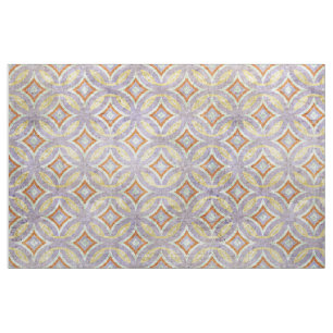 Pastel Violet Lila Orange Circles Mosaic Mönster Tyg