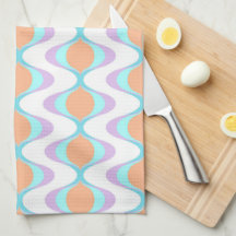 Pastel Violet Orange Aqua Blue Ogee White Vågar