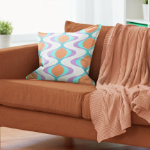 Pastel Violet Orange Aqua Blue Ogee White Vågar