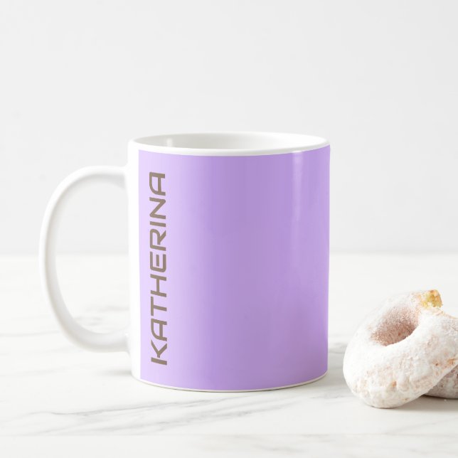 Pastel Violet Solid Färg Personlig Kaffemugg (Med munk)