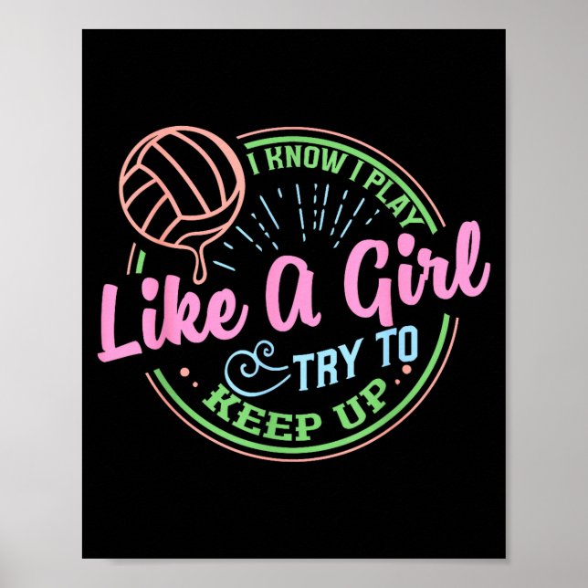 Pastel Volleyball Quote Design For Confident Athle Poster (Framsidan)